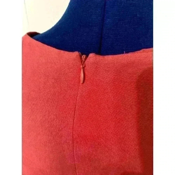 Vintage Jessica Howard Coral Linen BLend Shift Midi Dress 10 Petite Feminine - Picture 6 of 11